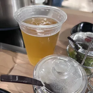 Can bring their beer over to the Shabu place