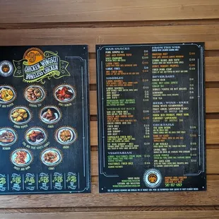 the menu and prices of the restaurant