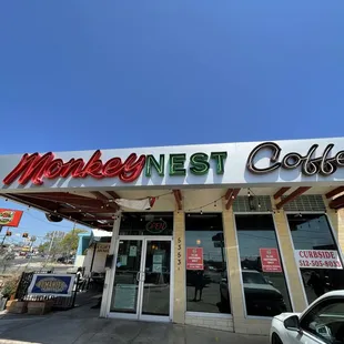 the front of the building