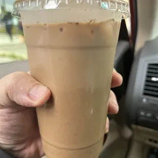 Spicy Monkey Mocha with Oat ($1 upcharge) and half sweet extra spicy was really good