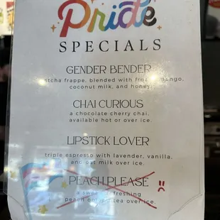 menu