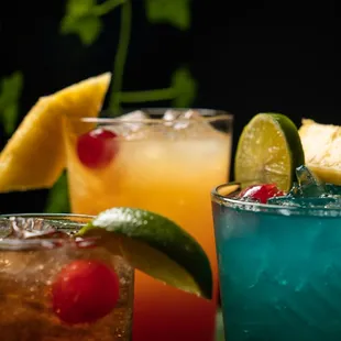 Monkey Island, Jungle Sunset, and Ozzie&apos;s Dream cocktails