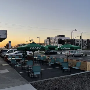 Patio area and Leeward Crest, Corsair Flats and Aero down the street