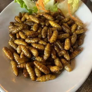 Fried Silk Worms