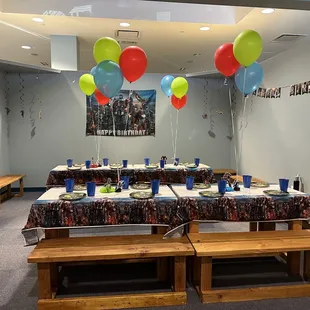 Set up for 12 children