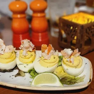 Lobster deviled eggs