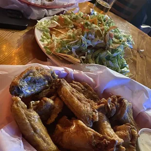 Chicken wings and nachos! Soooooo good!