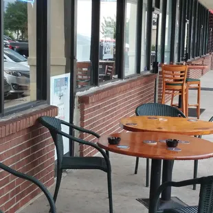 Outdoor seating, but everybody wants to mingle indoors!