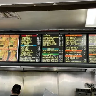 menus on the wall