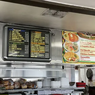 menus on the wall