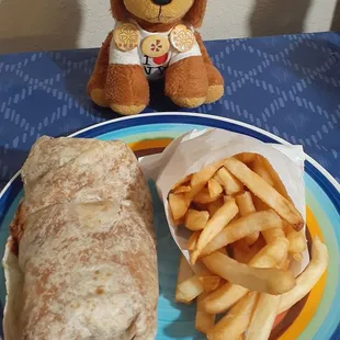Burrito and fries. 7/11/24