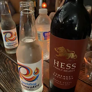 Sparkling water and byob wine