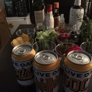 The open bar accoutrements!