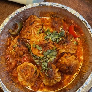 Chili beef momo
