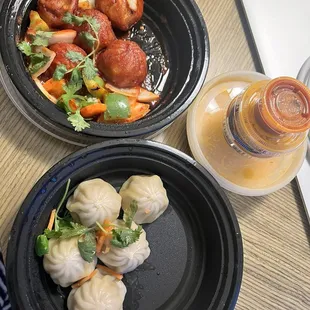 Jhol Vegan Momo and Chili Vegan Momo