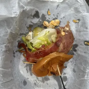 Pimento Cheese and Bacon 1/2 pound burger or what's left of it lol