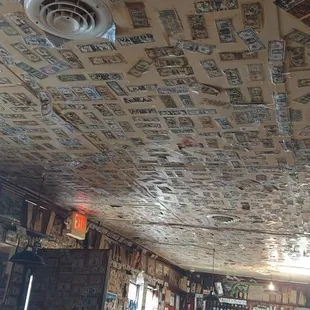 $1 bill filled ceiling