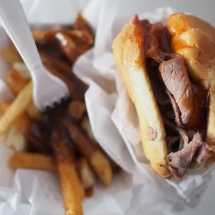 Medium Roast Beef and Poutine