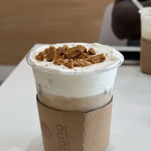 biscoff latte with cream top