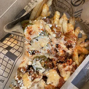 Kimchi fries. With surprise beef! Delicious!