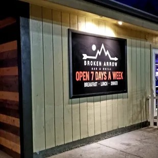 Restaurant open 7 days a week..