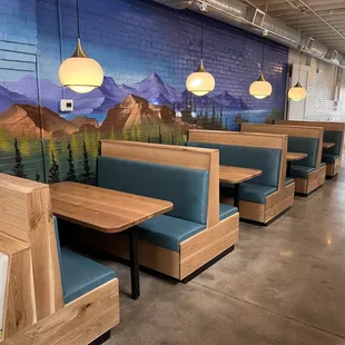 a view of the interior of a restaurant