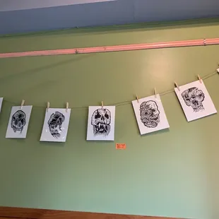 Cool Halloween themed local artist work displayed and for sale