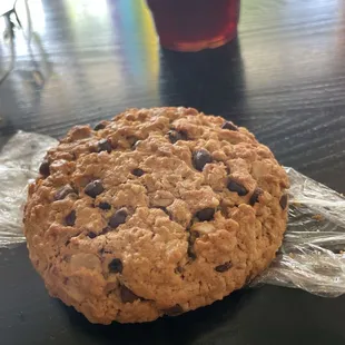 Peanut butter and chocolate chip cookie
