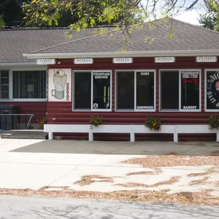 the front of the building