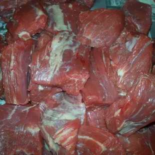 a pile of raw meat