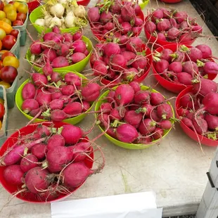 Tiny, but spicy radishes.