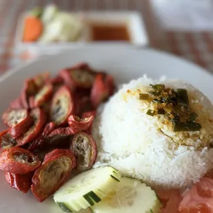 PORK CHITTERLINGS (BAI POHR VIEN) comes with a side of soup