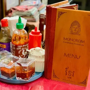 Cool menu and sauce selection