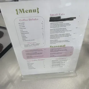 Menu (currently fall)