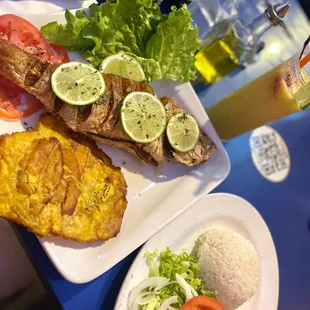 Fried fish and Salad on the side