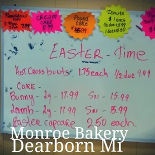 a whiteboard with a list of items on it