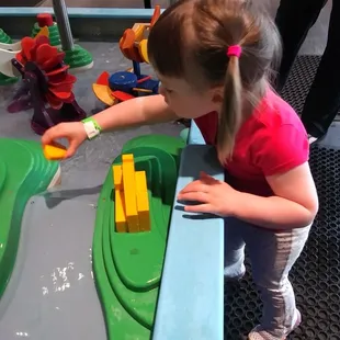 Water table with little boats