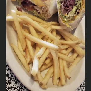 a sandwich and french fries