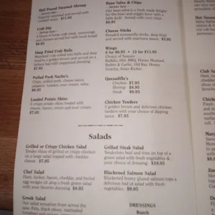 the menu