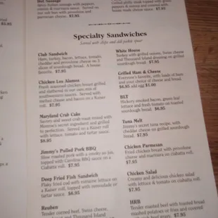 the menu