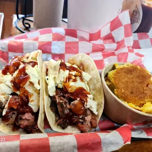 Pork taco and cornbread souffle