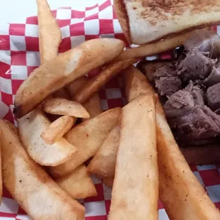 Fatty Brisket Sandwich with Fries