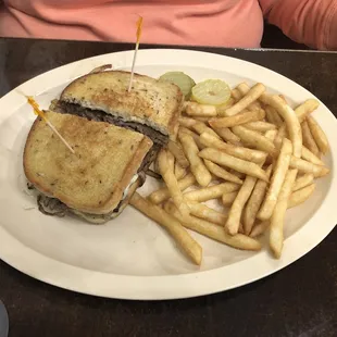 Patty Melt with fries