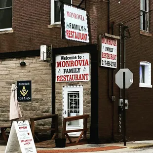 the front of the restaurant