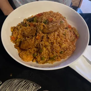 a bowl of rice and vegetables