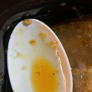 a fried egg in a bowl