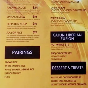 Foods Menus