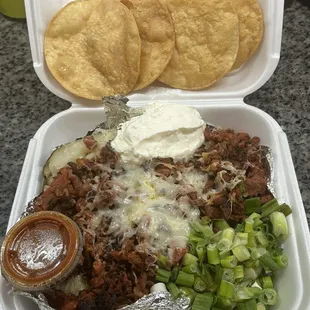 My son&apos;s loaded baked potato had 3 meats he couldn&apos;t even make a dent in it so great value for your money!