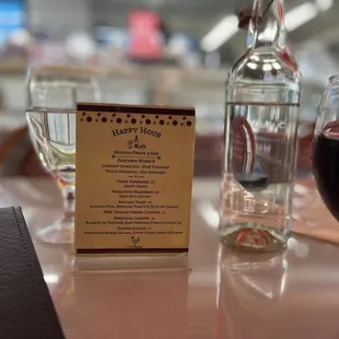 Happy hour menu