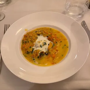Saffron Mussels Soup